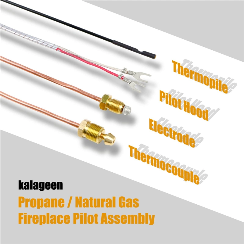 Propane &amp; Natural Gas Fireplace Pilot (burner Assembly) with Thermocouple for Kitchen Appliances, Outdoor Pipe Line Gas Stove, Wood Stove, Fireplace, Heater