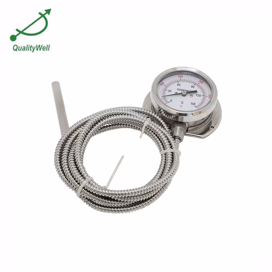 Gas Pressure Temperature Gauge Bimetallic Thermometer Back Connection